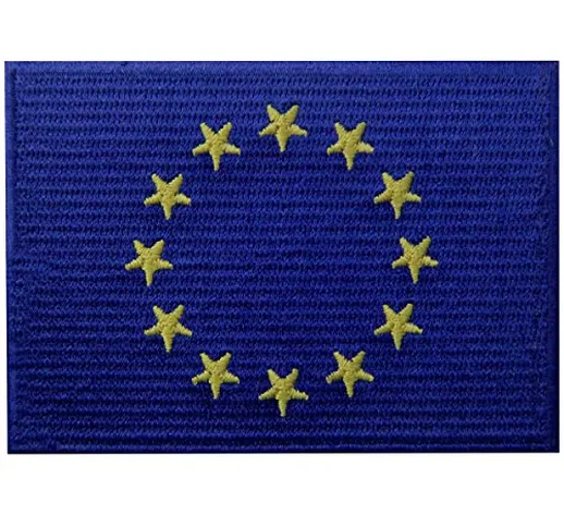 Bandiera dell'Unione Europea UE dell'Europa Emblema Internazionale Termoadesiva Cucibile R...