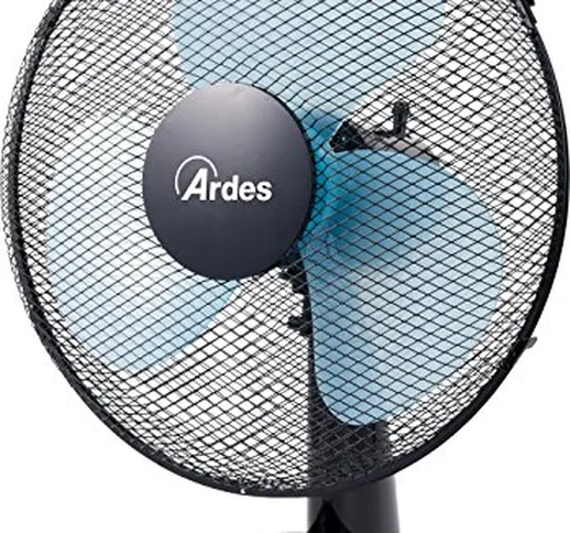 Ardes AR5EA40 Easy 40 Ventilatore da Tavolo Pala 40 cm 3 Livelli di velocità, Total Black,...