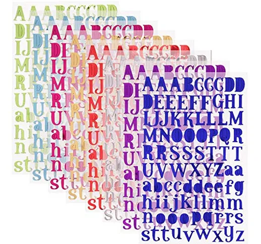 SIMUER Letter Stickers Adesivi Lettere Alfabeto Colorate Autoadesivi Stickers Glitter Adat...