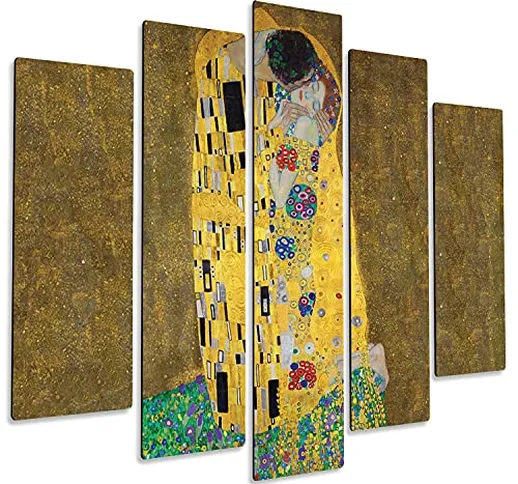 Giallobus - 5 Multi Pannello Art Board - Gustav Klimt - Il Bacio - Legno MDF - 140x100