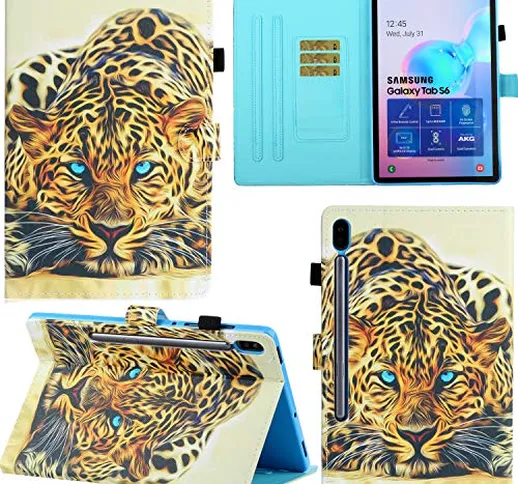 DodoBuy Flip Custodia per Samsung Galaxy Tab S6 10.5", Smart Cover in Pelle PU Cuoio Coper...