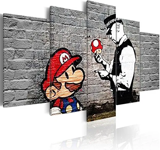 murando Quadro Acustico Astratto Banksy 200x100 cm 5 Pezzi Quadri Moderni su Tela Non Tess...