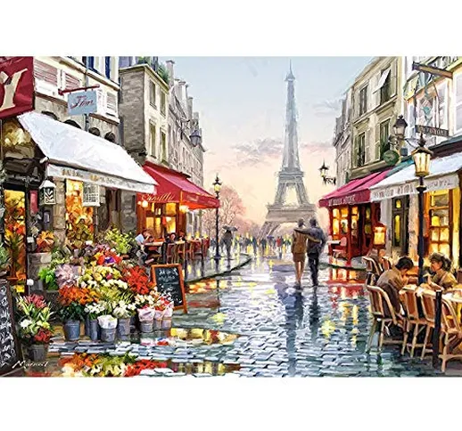 CofunKool Jigsaw Puzzles Parigi Strada Torre Eiffel 1000 Pezzi Puzzle da Adulti, Multicolo...