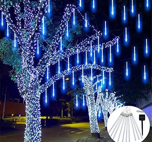Luci LED della Pioggia di Meteoriti,10 Tubo 240 LED Luci Albero di Natale，Impermeabili Lu...