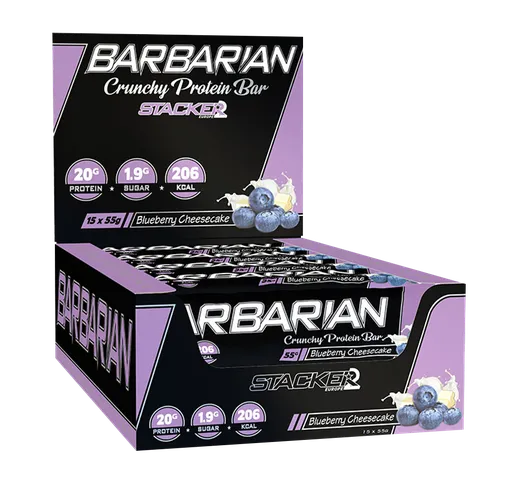 Barbarian Crunchy Protein Bar -  - Cheesecake Ai Mirtilli - 825 Grammi (15 Barrette)