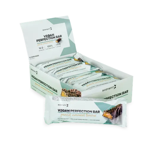 Vegan Perfection Bar - Body&Fit - Peanut Caramel - 12 Barrette (600 Grammi)