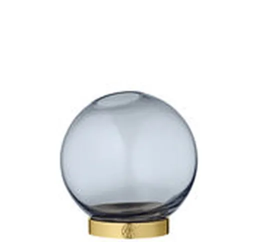Vaso Globe Small - / Ø 10  cm - Vetro & ottone di  - Blu/Oro - Metallo/Vetro