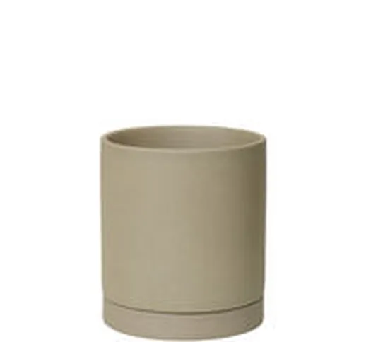 Vaso per fiori Sekki Medium - / Ø 13,5 x H 15,7 cm - Gres di  - Beige - Ceramica
