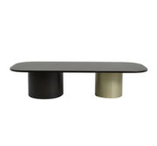 Tavolino Arcadie - / Legno - 150 x 60 cm di  - Nero/Oro/Legno naturale - Legno
