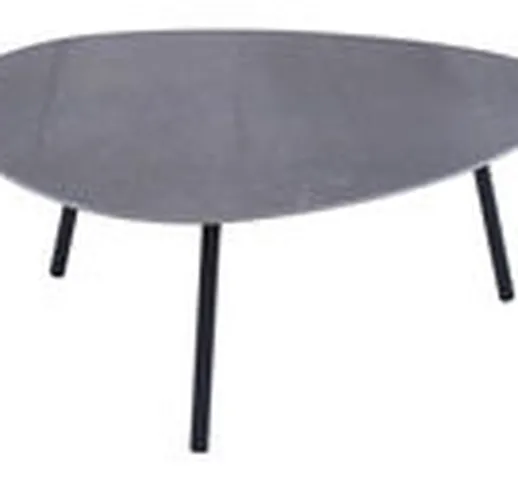 Tavolino basso Terramare / Grès effetto pietra - 75 x 70 cm - Emu - Nero - Ceramica/Pietra