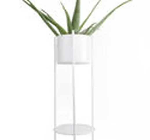 Vaso per fiori Ent Large - / H 98 cm - Metallo di  - Bianco - Metallo