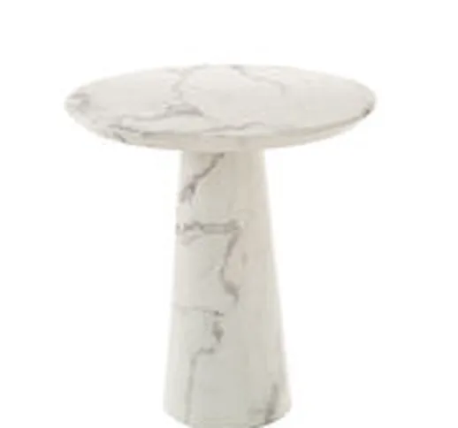 Tavolo rotondo Disc - / Ø 70 x H 75 cm - Resina effetto Marmo di  - Bianco - Materiale pla...