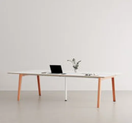 scrivania open space New Modern - / 4 posti XL - 280 x 140 cm / Laminato & gamba centrale...