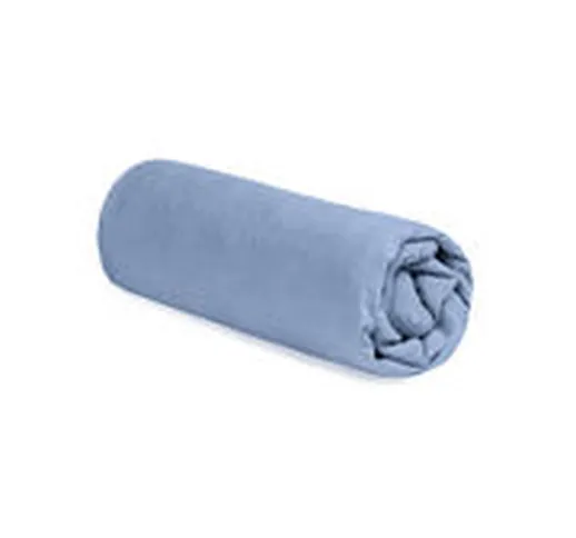 Lenzuola con angoli  180 x 200 cm - / 180 x 200 cm - Lino lavato di  - Blu - Tessuto