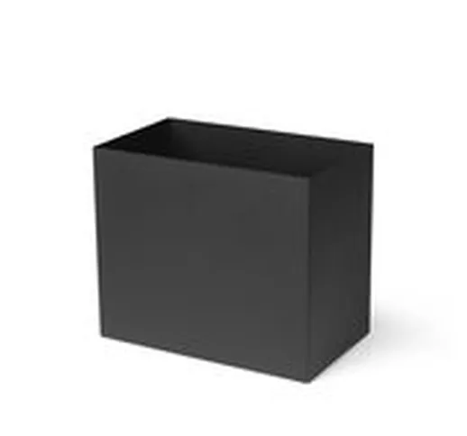 Vaso - / Per portavasi Plant Box Large - Prof. 34 cm di  - Nero - Metallo