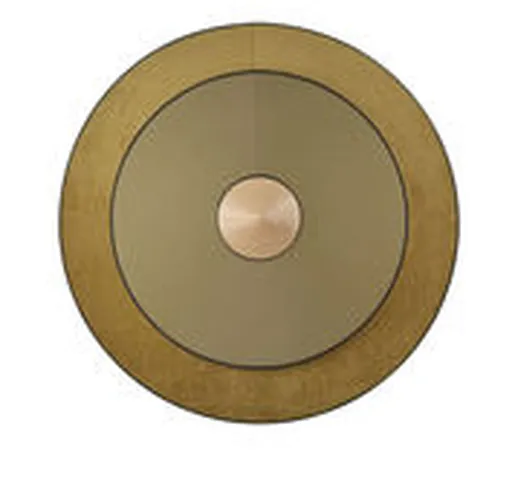 Applique Cymbal LED - / Large - Ø 70 cm - Tessuto di  - Giallo - Tessuto