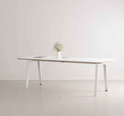 Tavolo rettangolare New Modern - / 220 x 95 cm - Laminato / 10 a 12 persone di  - Bianco -...