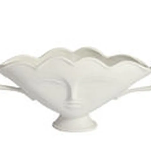 Coppa Giuliette small - / Vaso - Volti in rilievo di  - Bianco - Ceramica