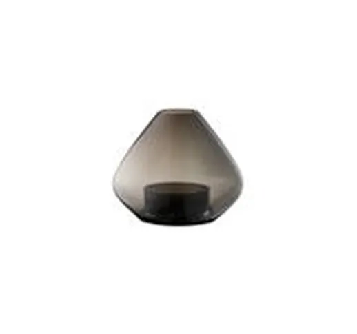 Portacandela Uno Small - / Vaso - Ø 14 x H 11 cm di  - Nero - Vetro