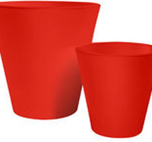 Vaso per fiori New pot - h 70 cm di  - Rosso - Materiale plastico
