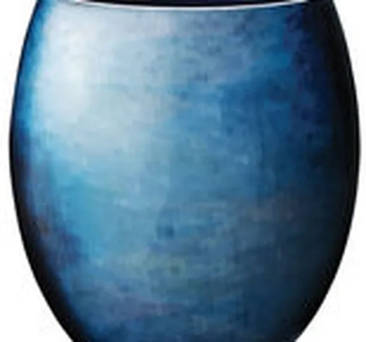 Vaso Stockholm Horizon Medium / H 22 cm -  - Blu - Metallo/Ceramica