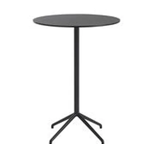 Tavolo bar alto Still Café - / Ø 75 x H 105 cm - Linoleum di  - Nero - Metallo/Materiale p...