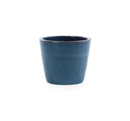 Vaso per fiori Pots - / Gres smaltato - Ø 30 x H 25 cm / Fatto a mano di  - Blu - Ceramica