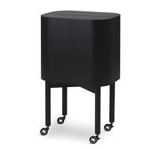 Bar Loud - / Ruote - 60 x 39 x H 99 cm di  - Nero - Legno