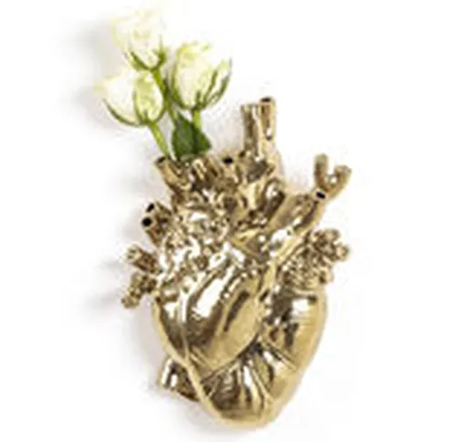 Vaso Love in Bloom - / Cuore umano di  - Oro/Metallo - Ceramica