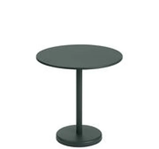 Tavolo rotondo Linear Café - / Ø 70 cm - Acciaio di  - Verde - Metallo