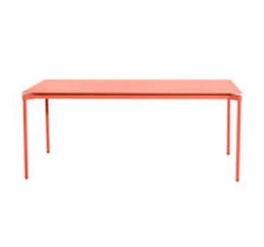 Tavolo rettangolare Fromme - / Alluminio - 180 x 90 cm di  - Rosa/Arancione - Metallo