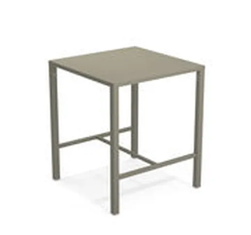Tavolo bar alto Nova - / 90 x 90 cm x H 105 cm - Acciaio di Emu - Grigio - Metallo