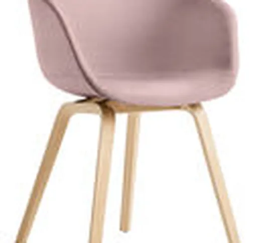 Poltrona imbottita About a chair AAC23 - / Tessuto integrale e rovere vernice opaca di  -...