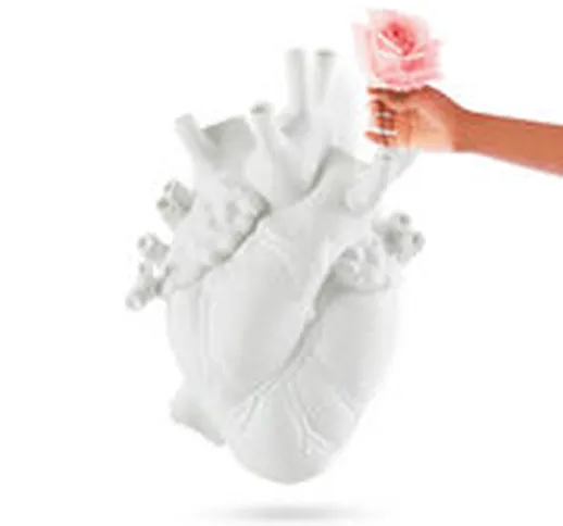 Vaso Love in Bloom - Gigante / Cuore umano - Resina / H 60 cm di  - Bianco - Materiale pla...
