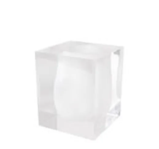 Vaso Bel Air Scoop - / Acrilico - Quadrato L 15 cm di  - Bianco - Materiale plastico