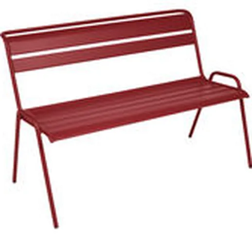 Panca con schienale Monceau / da 2 a 3 posti - L 116 cm -  - Rosso - Metallo