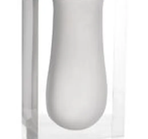 Vaso Bel Air Mega Scoop - / Acrilico - Rettangolo H 33 cm di  - Bianco - Materiale plastic...