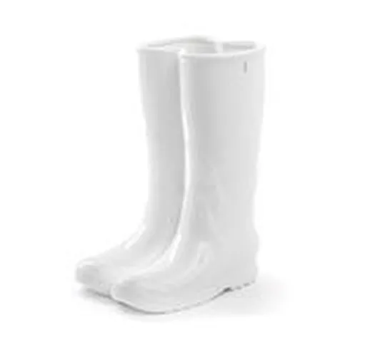 Vaso My Rainboots - / Porcellana - H 36 cm di  - Bianco - Ceramica