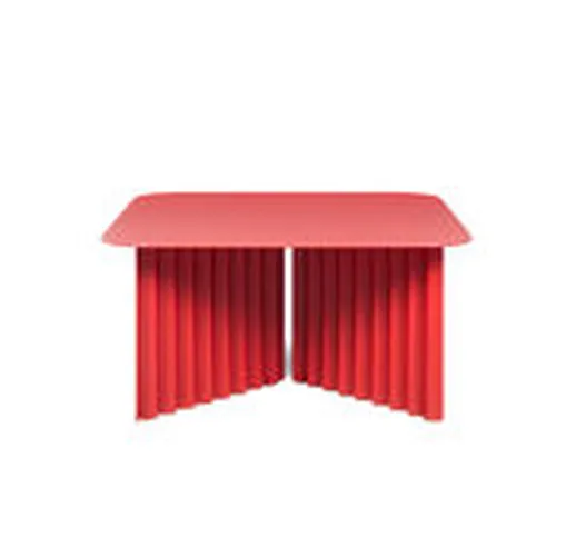 Tavolino Plec Medium - / Acciaio - 70 x 70 x H 35 cm di  - Rosso - Metallo