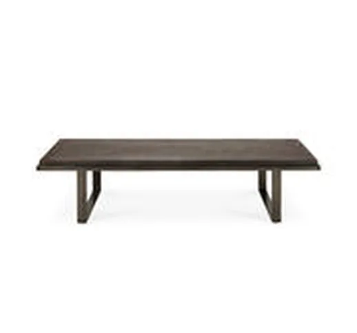 Tavolino Stability - / 150 x 60 cm - Legno scolpito a mano di  - Marrone/Nero - Legno