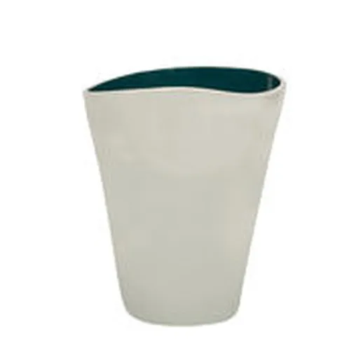 Vaso Double Jeu - / Large - H 29 cm di  - Bianco/Blu - Ceramica