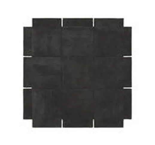 Tappeto Basket - / 180 x 180 cm - Tessuto a mano di  - Grigio - Tessuto