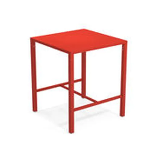 Tavolo bar alto Nova - / 90 x 90 cm x H 105 cm - Acciaio di Emu - Rosso - Metallo