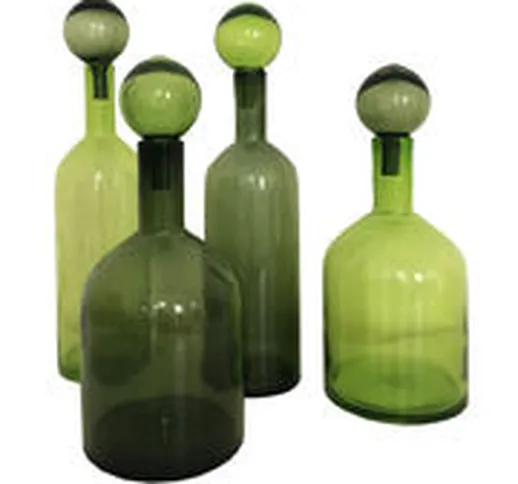 Caraffa Bubbles & Bottles - / Set di 4 - Edizione limitata  Natale 2020 di  - Verde - Vetr...