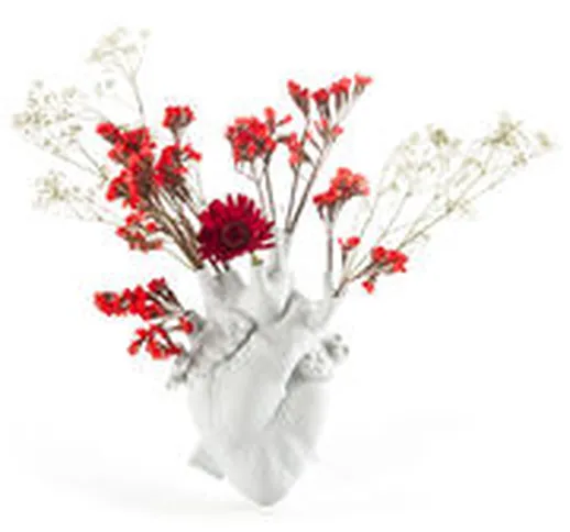 Vaso Love in Bloom - / Cuore umano di  - Bianco - Ceramica
