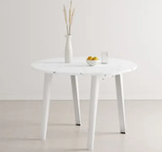 Tavolo rotondo New Modern - / Ø 108 cm - Plastica riciclata / 4 a 6 persone di  - Bianco -...
