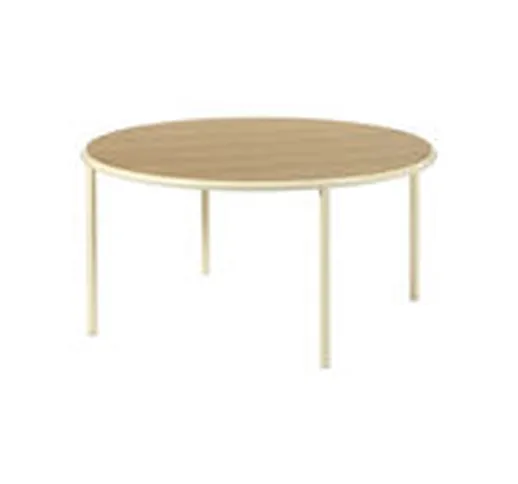 Tavolo rotondo Wooden - / Ø 150 cm - Rovere & acciaio di  - Bianco/Beige/Legno naturale -...