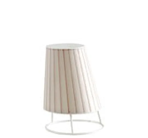 Lampada senza fili Cone LED Small - / H 22 cm di Emu - Bianco - Materiale plastico/Tessuto