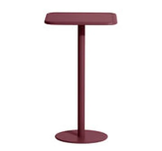Tavolo bar alto Week-End - / 60 x 60 cm x H 105 cm di  - Rosso - Metallo
