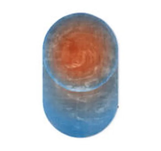 Tappeto Optical - / Ovale - 300 x 180 cm di  - Blu/Arancione - Tessuto